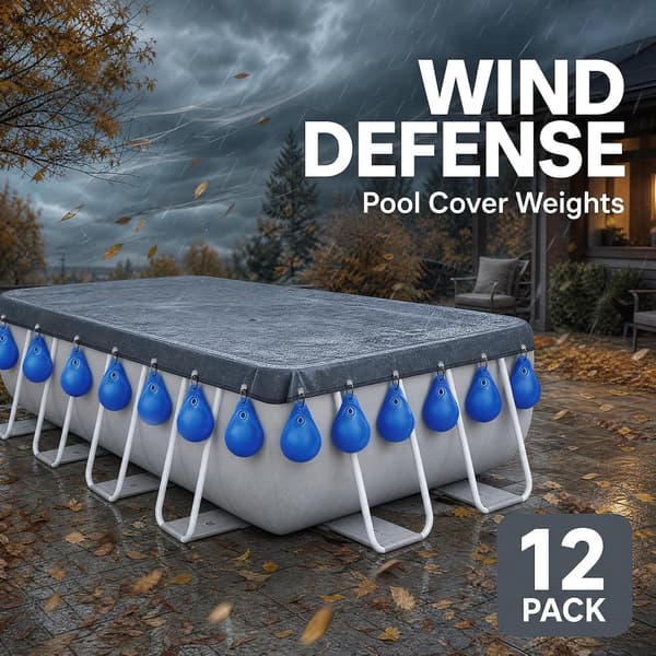 12 stycken poolskydd vikter vattensäck, pool viktväska, pool väggväskor med krokar Mörkblå