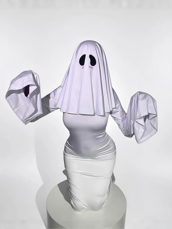 Halloween & Scenespil Hvid Spøgelse Cosplay Kjole til Kvinder White XXL