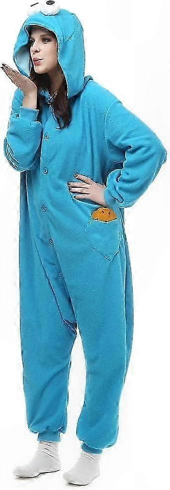 Elmo Cookie Monster kostume til voksne blue XL
