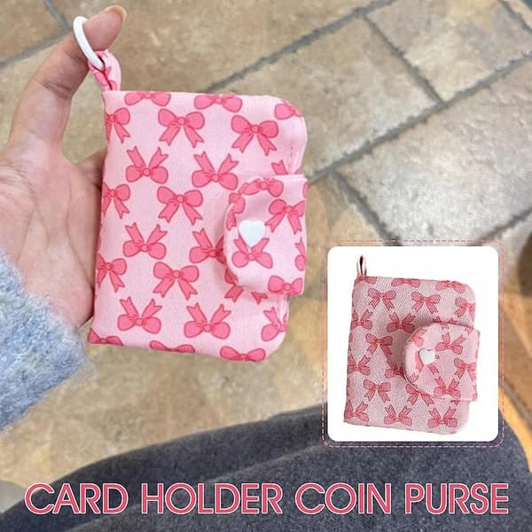 New Wallet/Card Holder with Bow, Large Capacity, Versatile and Portable Bag