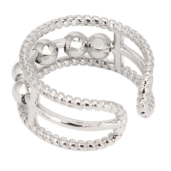 Fidget Ring Justerbar Åben Perle Sølv Letvægts Smykke til Stress- og Angstlindring