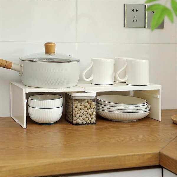 Extendable Kitchen Cabinet Organizer - Space-Saving Wardrobe Shelf