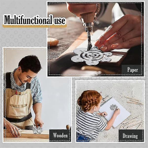 Round Leather Cutting Tools Metal Corner Cutting Ruler Circle For DIY Leather Craft Working Drawing Leather Project B
