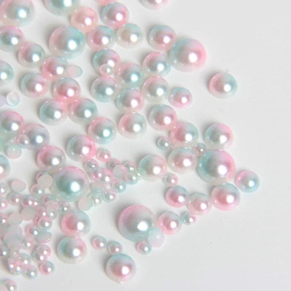 5000 stk. ABS Gradient Imitation Perler Halvrunde Perler Assorterede 5 mm Fladryggede Perleperler DIY Materiale