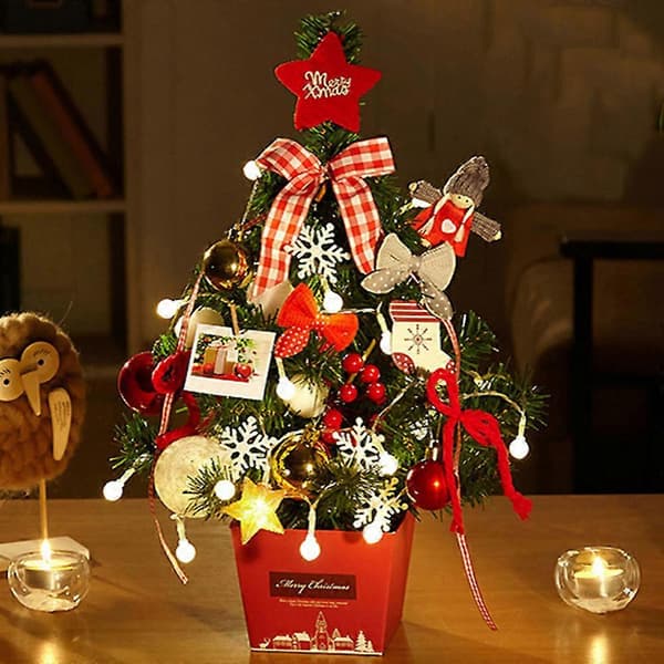 Balabela juletræ til skrivebord, mini juletræ, julepynt til bord, skrivebord og disk