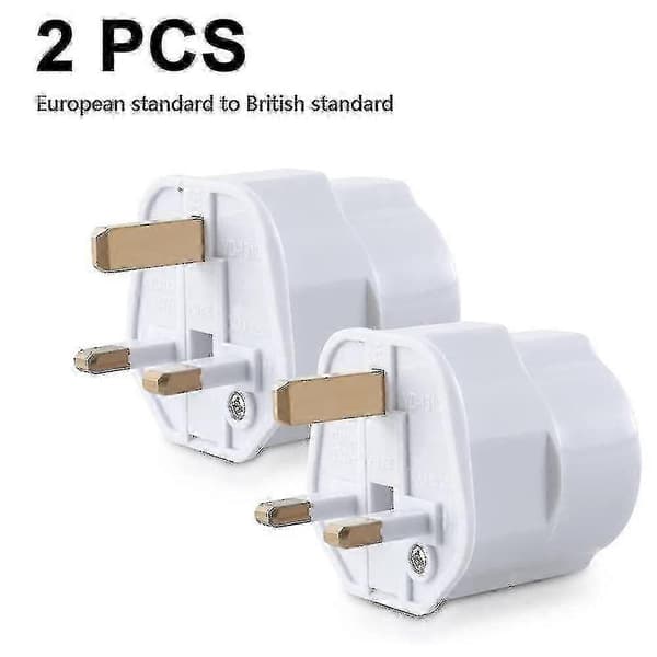 2x Rejseadapter Adapterstik Til England - Rejsestik Strømadapter EU Til Stikkontakt - Rejsestik