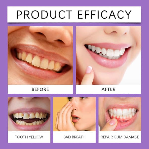 Purple Luxe Toothpaste, Multi-Effect Cleaning System, Hydroxyapatite & Papaya Enzyme, Triple Whitening, Stain Removal & Fresh Breath 3pcs