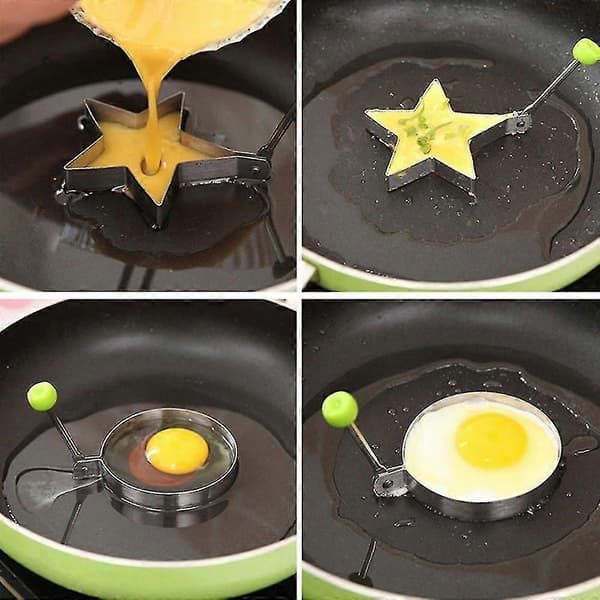 Kakeform i rustfritt stål Diy Hjerte Stekt Egg Omelett