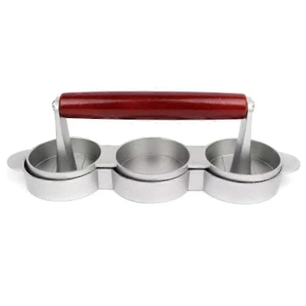 Mini Burger Press — Non-stick, Compact Three-Groove Patty Maker — 3-in-1 Meat Forming Machine — Meat Processing Kit