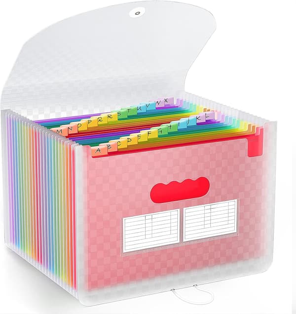 File Organizers, 24 Compartments Archive Boxes Document Organizer, Folder, Accordion A4 Desk Folders