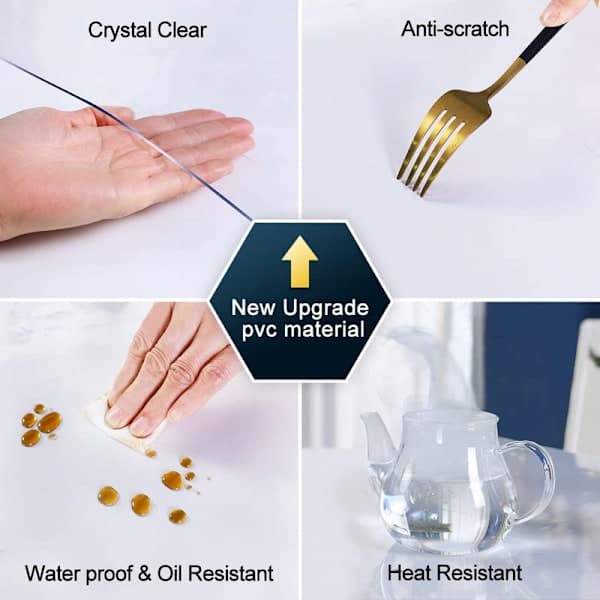 PVC Desk Protector - Many Sizes Thick Clear Plastic Cover Table, Rectangular Bedside Tables, Office and Computer Desks, A80*140cm