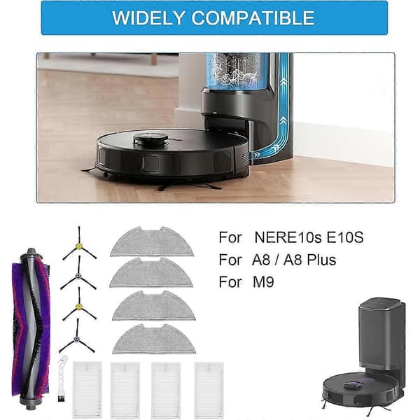For E10S NERE10s, for M9, for Obode A8 A8 Plus robotstøvsuger tilbehør hovedsidebørstefiltre