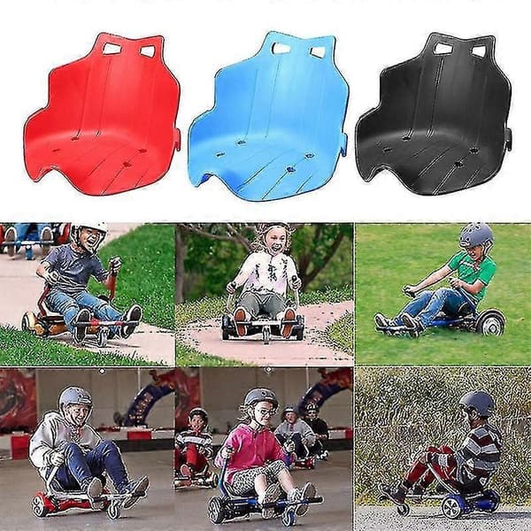 Plastiksæde til Kart Hoverboard Sædetilbehør Voksne Børn Sort