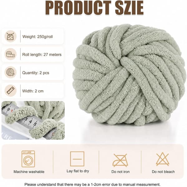Chunky garn för handstickning, 2 stycken 500 g chunky garn, blåbär böngrön 2 stycken