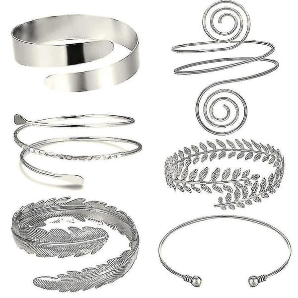 6 Pcs Arm Cuffs, Upper Arm Cuffs with Bracelet, Adjustable Bracelet Set