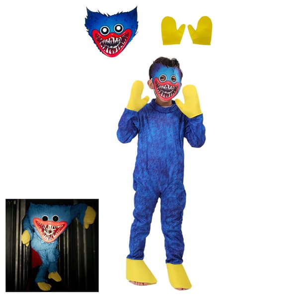 Barn tecknad spel cosplay festdräkt blå blue M