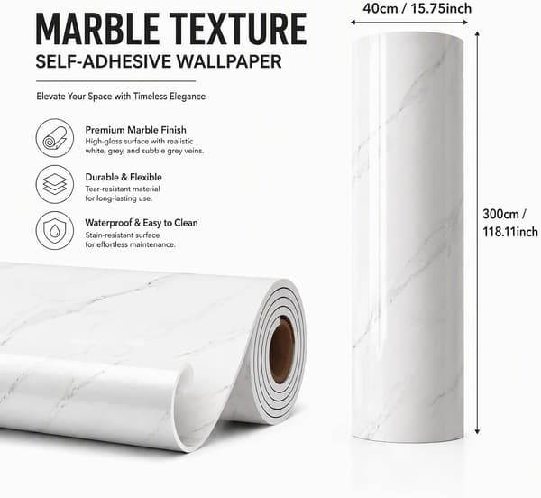 2,5 mm tjock 3D-tapet, självhäftande väggpaneler 40 x 300 cm (vit) Vit