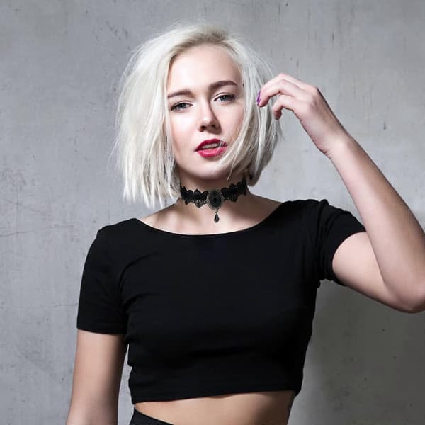 Choker Halskæde til Kvinder, Sort Choker Gotiske Smykker, Sorte Blonde Choker Steampunk Tilbehør til Kvinder Piger