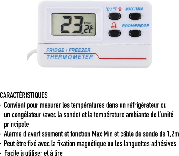 Digital kjøle- eller frysetermometer - Maks/min-funksjon