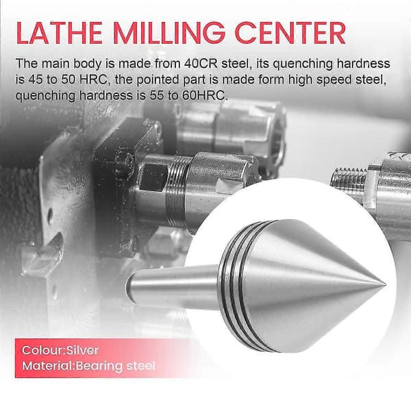 1 pc Lathe Milling Center Mt2 High Precision Rotating Live Center Medium Lathe Machine Tool Accessories-XinHan