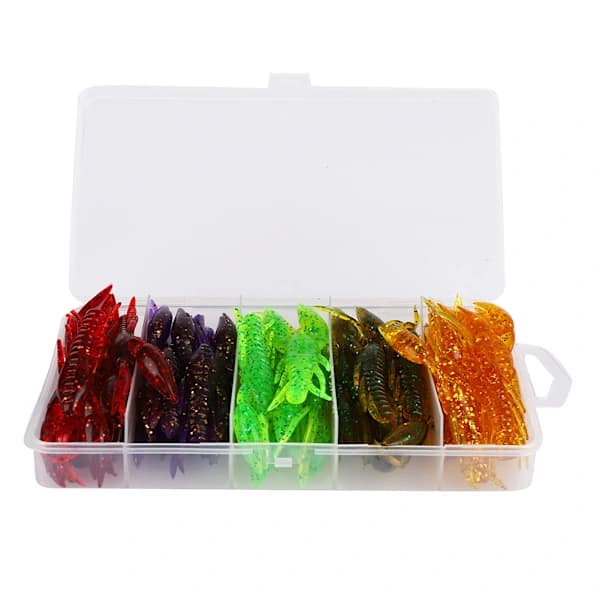 30 pcs PVC Crayfish 7.5 cm 5.5 g Artificial Crawfish Fishing Lures Soft Baits with Box