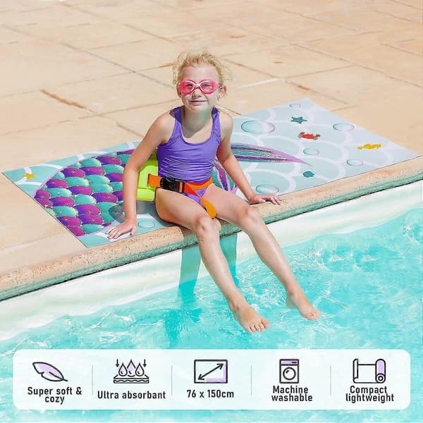 Badehåndklæde Polyester Campinghåndklæder Hurtigtørrende Ultraabsorberende Superblødt Strand Pool Svømmehåndklæde