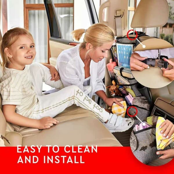 Backrest Storage - Car Backrest Pocket for Kids Organizer Black