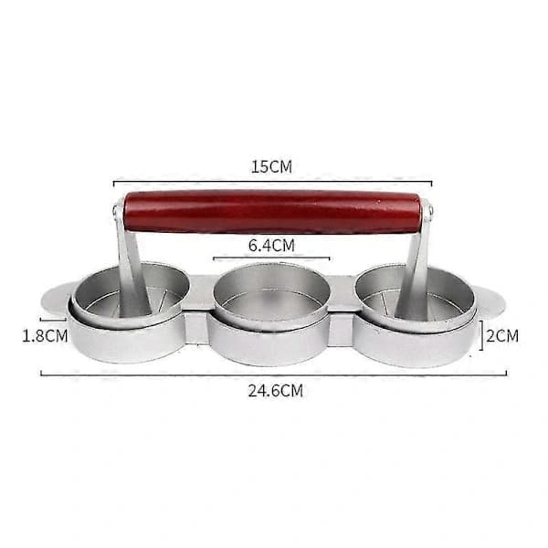 Mini Burger Press — Non-stick, Compact Three-Groove Patty Maker — 3-in-1 Meat Forming Machine — Meat Processing Kit