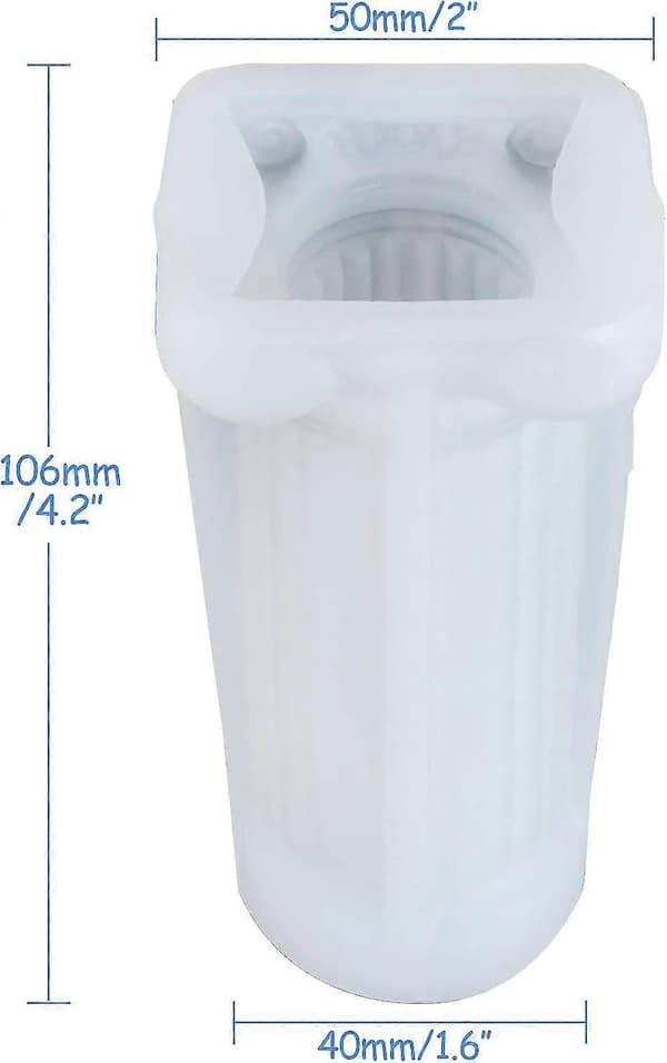 Romansk søjle lysforme til lysfremstilling, cylinder silikoneforme til stearinlys, DIY harpiks lysforme til sæbe polymer ler dekoration (hvid) 2 stk