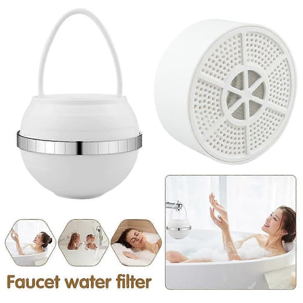 Badeboldfilter Hvid Farve 8-lags Filter Til Blødere Hud Og Hår White