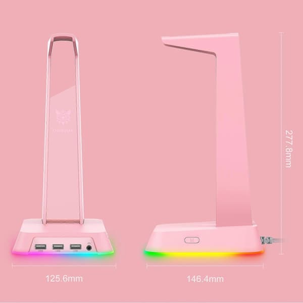 ONIKUMA ST-2 RGB-belysning Hodetelefonholderstativ Pink
