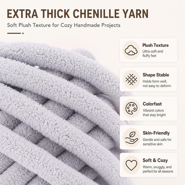 Chunky garn för handstickning, 2 stycken 500 g chunky garn, blåbär LJUSGRÅ 2 stycken