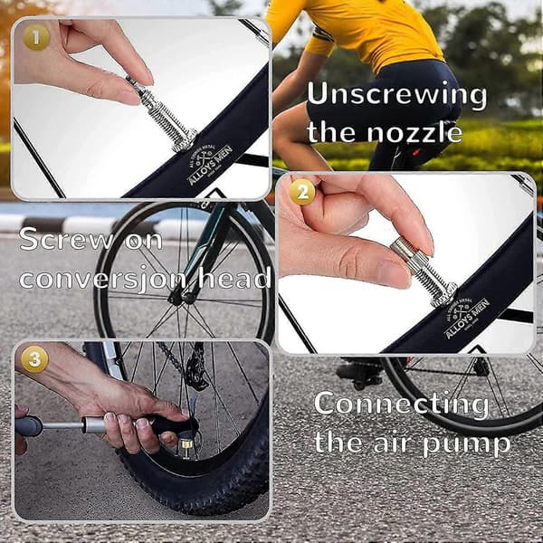 Cykelventiladapter Adapter Konverter Guld 2 stk.