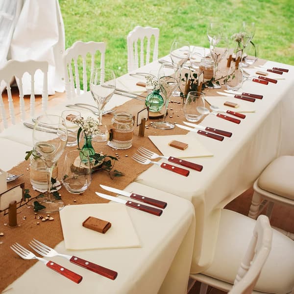 40 Pieces Cutlery Fork with Wooden Handle (for Paint)