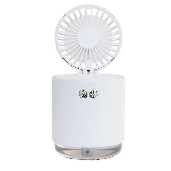 Bærbar sammenfoldelig teleskopisk USB genopladelig bordventilatorlampe befugtende hydrerende vandsprayventilator luftfugter
