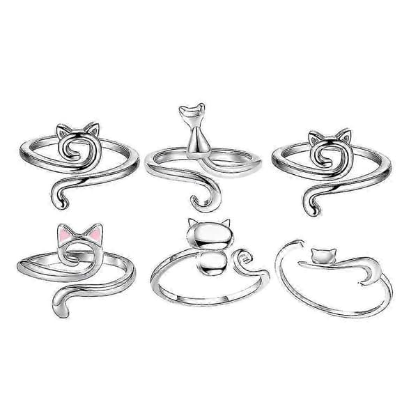 6 st virkade spänningsringar stickringar virkade ringar för fingervirkade ringar virkade ringar
