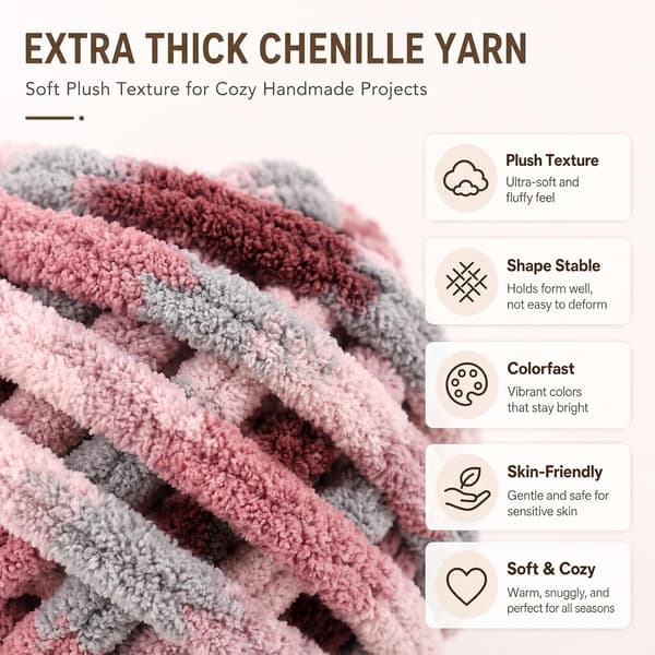 Chunky garn för handstickning, 2 stycken 500 g chunky garn, blåbär Fallande körsbärsblommor 2 stycken