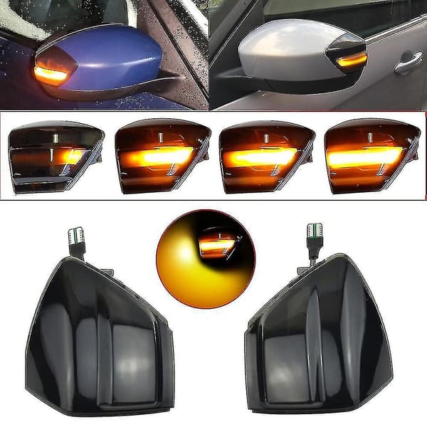 Dynamisk LED-blinklys for Ford S-max 2007-2014 C-max 2011- Kuga C394 2008-2012 Sidespeil Blinklysindikator