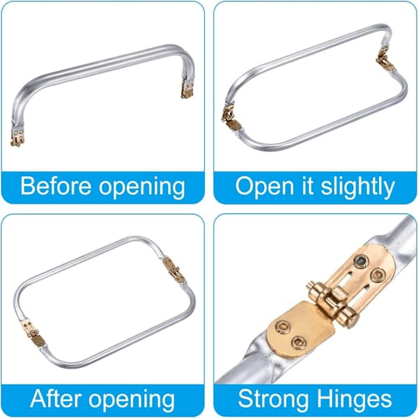 Metal Purse Frames 2 Pieces, 25 cm Rectangular Lock Frame Kiss Lock Bag Frame Hardware Replacement