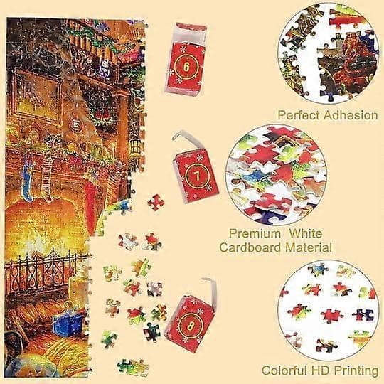 2026 Julkalender, Pussel Julkalender, Julkalender, 24 delar 1008 bitars pussel, Julklappar för kvinnor män barn