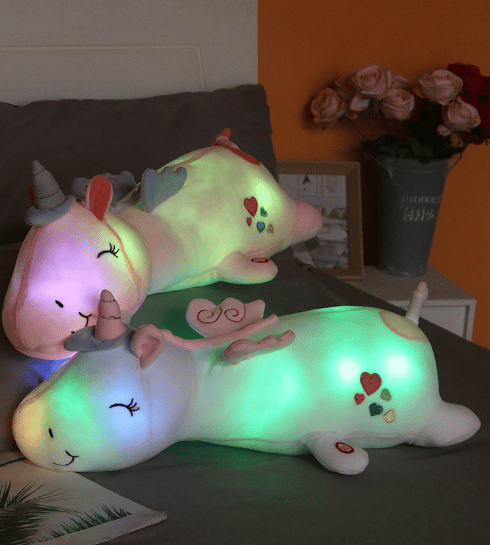 LED Unicorn 60 cm Stuffed Animal Lighting, Soft Plush_Super Gift