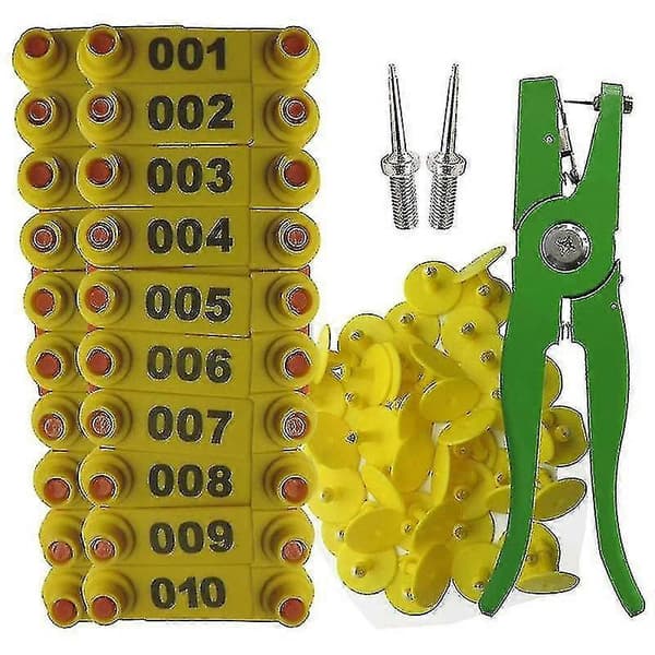 Ear Tagging Tool Ear Tag Sheep Marker Applicator 001-100 Ear Tags For Goat Identification Kit Ear Tagging