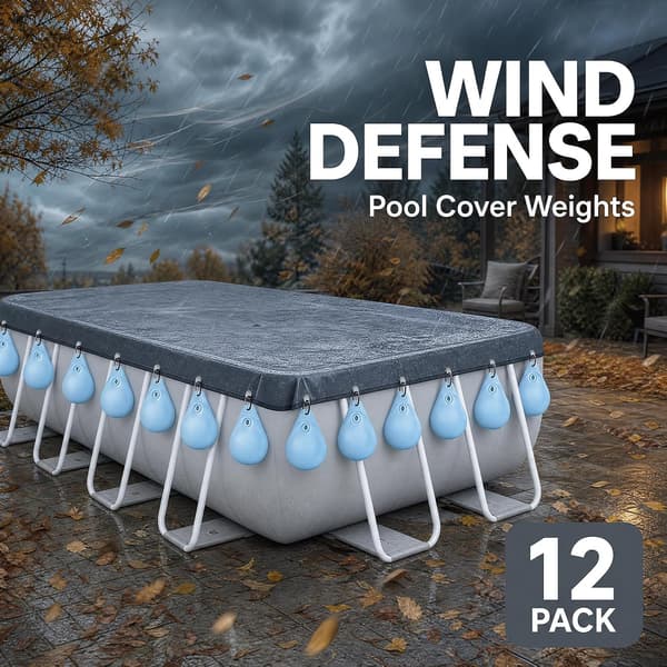 12 stycken poolskydd vikter vattensäck, pool viktväska, pool väggväskor med krokar Ljusblå
