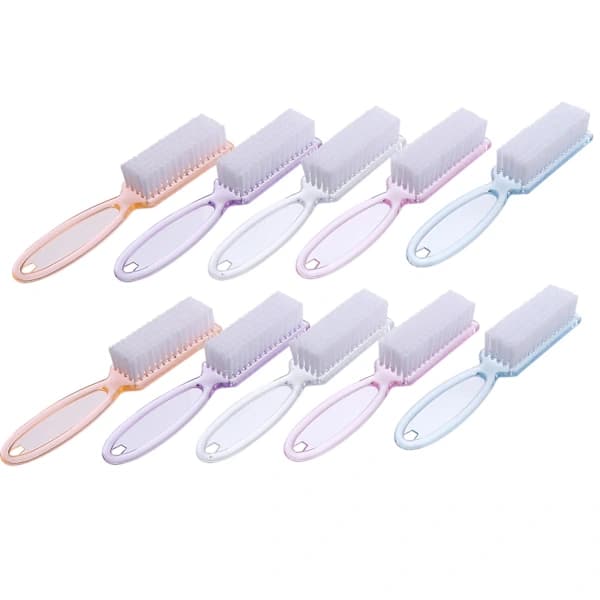 10-pack Handheld Nail Brushes, Nail Cleaning Brushes