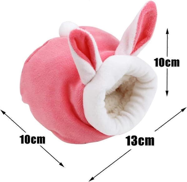 2 stk. mini hamster senge gemmesteder og huse, bomuld mini dyre kæledyrs rede hule, sød varm seng til hamster (grå og pink)