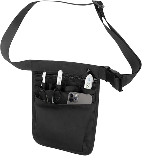 Nurse Bag Belt Pouch Holder, Multifunctional Tool Nurse Belt Bag with Multiple Adjustable Compartments