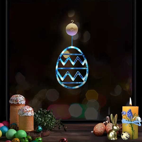 Easter Egg Suction Cup String Lights Battery Operated Decorative Lights for Home Bedroom