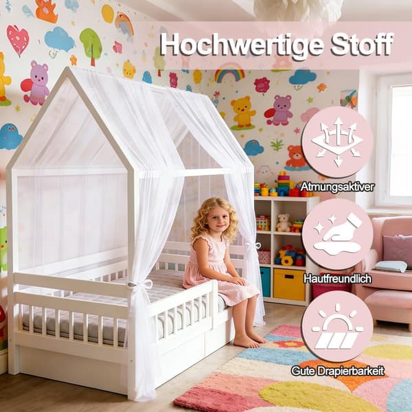 Hussängshimmel 2-pack 350 x 150 cm vit Vit