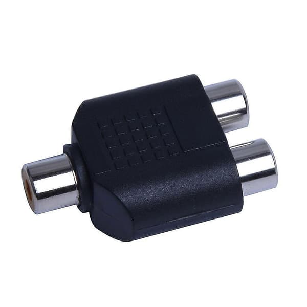 2 stk. RCA AV-splitter Y-adapter 1 hun til 2 hun, sort