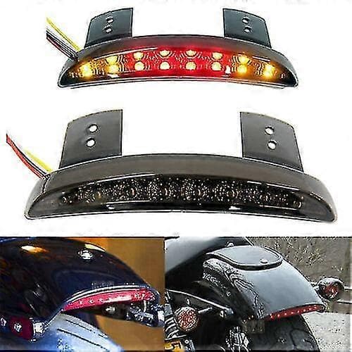 Røget Bageste LED Blinklys Baglygte Bremselys Stoplys Til Motorcykel Bobber Chopper